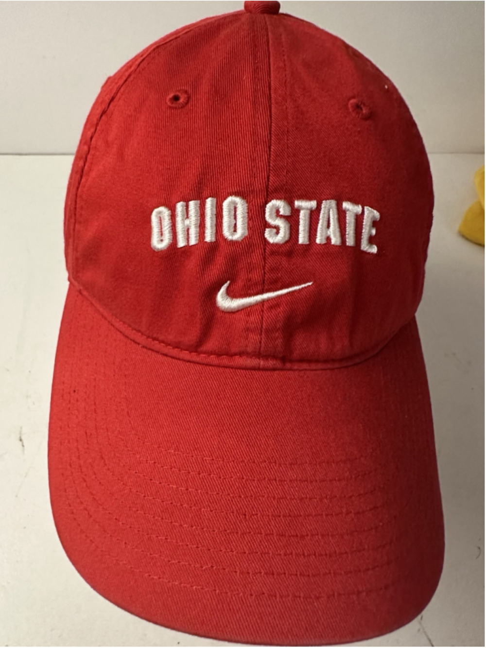 Vintage Nike Team Ohio State Buckeyes Hat Cap Red Dad Strapback Metal Buckle NCA
